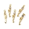 Brass Micro Pave Cubic Zirconia Pendants, with Jump Rings, Mermaid, Clear, Golden, 22.5x5.5x2.5mm, Hole: 3mm