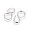 Tarnish Resistant 304 Stainless Steel Hook and S Hook Clasps, Stainless Steel Color, 27x13x1.5mm, Hole: 10mm