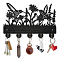 Wood & Iron Wall Mounted Hook Hangers, Decorative Organizer Rack, with 2Pcs Screws, 5 Hooks for Bag Clothes Key Scarf Hanging Holder, Hummingbird, 200x300x7mm.