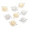 Brass Solar Eclipse Links Connectors, Long-Lasting Plated, Sun, Mixed Color, 26.5x22.5x0.8mm, Hole: 1.2mm
