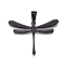 304 Stainless Steel Pendants, Dragonfly, Gunmetal, 32x45x1mm, Hole: 10x4.5mm