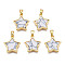 Real 18K Gold Plated Brass Pendants, with Synthetic Turquoise Cabochons, Cadmium Free & Nickel Free & Lead Free, Star, Turquoise, 17x15x3mm, Hole: 2.5x5mm