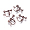 Rack Plated Brass Screw Clip-on Earring Findings, Spiral Ear Clip, Red Copper, 13x17x4.5mm, Hole: 1.6mm