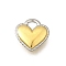 304 Stainless Steel Charms, Ion Plating(IP), Heart Charm, Golden & Stainless Steel Color, 12.5x12x3.5mm, Hole: 2.5x2.5mm