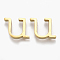 304 Stainless Steel Pendants, Golden, Letter, Letter.U, 12x12x3mm, Hole: 1.8mm