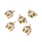 Brass Micro Pave Colorful Cubic Zirconia Pendants, Long-Lasting Plated, Lead Free & Cadmium Free & Nickel Free, Elephant, Real 18K Gold Plated, 19x17.5x4.5mm, Hole: 2.5x4mm