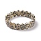 Natural Dalmatian Jasper Oval Beaded Stretch Bracelet, Gemstone Jewelry for Women, Inner Diameter: 2-1/8 inch(5.4~5.5cm)