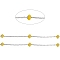 Stainless Steel Boston Link Chains, with Enamel Beads and Spool, Long-Lasting Plated, Soldered, Flat Round, Stainless Steel Color, Yellow, 1x1mm, about 32.8 Feet(10m)/roll