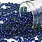 TOHO Round Seed Beads, Japanese Seed Beads, (2203) Green Lined Cobalt, 8/0, 3mm, Hole: 1mm, about 1110pcs/50g