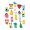 Cartoon Style Pen Caps, Silicone Pencil Cover, Bees/Dinosaur/Christmas Tree, Mixed Color, 27~32x19~29x12~17mm, Inner Diameter: 7mm