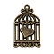 Tibetan Style Alloy Pendants, Birdcage with Heart, Cadmium Free & Nickel Free & Lead Free, Antique Bronze, 33.5x20.5x2mm, Hole: 2mm, about 300pcs/1000g