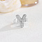 Brass Micro Pave Clear Cubic Zirconia Cuff Rings, Platinum, Letter Y, Inner Diameter: Adjustable