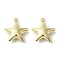 Brass Pendants, Cadmium Free & Lead Free, Star, Real 18K Gold Plated, 23x20x6.5mm, Hole: 2mm