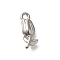 Anti-Tarnish 304 Stainless Steel Pendants, Flower Charm, Stainless Steel Color, 19.5x7.5x6mm, Hole: 2.2mm