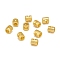Alloy Hollow Pendant Beads, Barrel with Letter, Matte Gold Color, Letter.I, 6.5x5mm, Hole: 3.5mm