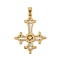 304 Stainless Steel Pendants, Upside Down Cross with Star Charm, Golden, 37.5x29.5x1.5mm, Hole: 7.5x3.5mm