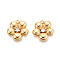 Brass Micro Pave Cubic Zirconia Pendants, Flower, Nickel Free, Long-Lasting Plated, Real 18K Gold Plated, 16x15.5x3mm, Hole: 1.2mm