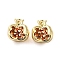 Brass Micro Pave Cubic Zirconia Pendants, Cadmium Free & Nickel Free & Lead Free, Pomegranate, Real 18K Gold Plated, 10.5x10x6mm, Hole: 1.6mm