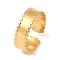 304 Stainless Steel Open Cuff Rings, Real 18K Gold Plated, US Size 6 3/4(17.1mm)
