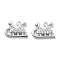 Micro Pave Clear Cubic Zirconia Pendants, Cadmium Free & Nickel Free & Lead Free, Sleigh, Platinum, 9x13x2.5mm, Hole: 1.4mm