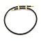 Adjustable Polyester Cord Braided Bracelets, Long-Lasting Plated, Gray, Inner Diameter: 2-5/8~3-1/8 inch(6.7~7.8cm)