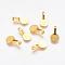 Tibetan Style Alloy Glue On Flat Pad Pendant Bails, Flat Round, Cadmium Free & Nickel Free & Lead Free, Golden, 18x10x5.5mm, Hole: 6x3.5mm