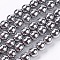 Non-magnetic Synthetic Hematite Beads Strands, Grade A, Round, Platinum Plated, 8mm, Hole: 1mm, about 50~52pcs/strand