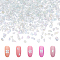 135G Transparent Glass Seed Beads, For Nail Art Decoration, No Hole/Undrilled, Chip, Clear AB, 3~7x3~4x3~4mm
