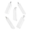 Natural Quartz Crystal Pendants, Rock Crystal Pendants, Column Charms with Platinum Plated Brass Snap on Bails, 40.8~42x10~10.5mm, Hole: 7.2x4.2mm
