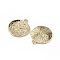 Alloy Pendants, Flat Round with Tree Charm, Golden, 22x19x1.5mm, Hole: 2mm