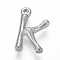 Tarnish Resistant 304 Stainless Steel Pendants, Bamboo Shaped Letter, Stainless Steel Color, Letter.K, 17.5~19x10~16x3~4mm, Hole: 1.8~2mm