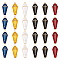 48Pcs 6 Colors Alloy Enamel Pendant, Light Gold, Hexagon with Cross, Mixed Color, 25.5~26x11~11.5x2.7~3mm, Hole: 1.2~1.8mm, 8pcs/color