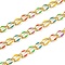 Brass Curb Chains, with Enamel, Spool, Long-Lasting Plated, Soldered, Golden, Colorful, Link: 10.3x7x1.25mm