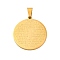 Ion Plating(IP) 304 Stainless Steel Flat Round with Word Lord's Prayer Cross Pendants, Golden, 33x30x1.9mm, Hole: 5x9mm
