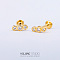 Stainless Steel Micro Pave Clear Cubic Zirconia Cartilage Earrings for Women Men, Flat Back Earring, Flat Round, 6mm, Pin: 1.2mm