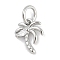 Brass Micro Pave Cubic Zirconia Pendants, Coconut Tree Charms, Lead Free & Cadmium Free, Long-Lasting Plated, Rack Plating, with Jump Ring, Platinum, 10.5x7.5x2mm, Hole: 3mm