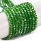 Baking Electroplate Glass Beads Strands, AB Color, Faceted, Round, Green, 3x2mm, Hole: 0.7mm, about 144~150pcs/strand, 35~37cm