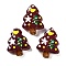 Christmas Theme Handmade Lampwork Beads, Christmas Trees, Coconut Brown, 25~26.5x18.5~22.5x6.5~7.5mm, Hole: 1.6~1.8mm