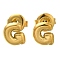 304 Stainless Steel Stud Earrings, Real 14K Gold Plated, Letter G, 7.5x6.5mm