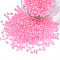 12/0 Glass Seed Beads, Inside Colours, Round Hole, Round, Transparent Colours Rainbow, Pink, 12/0, 2~2.5x1.5~2mm, Hole: 0.8mm, about 30000pcs/bag