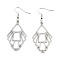 Tarnish Resistant 201 Stainless Steel Dangle Earrings, Stainless Steel Color, 61mm, Pin: 0.6mm