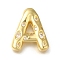 Brass Pendants, Cadmium Free & Nickel Free & Lead Free, with ABS, Letter A~Z, Letter A, 20.5x18x6.5mm, Hole: 3.5mm
