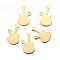 201 Stainless Steel Pendants, Guitar, Golden, 15.5x17x0.8mm, Hole: 1.4mm