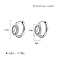 Cubic Zirconia Hoop Earrings, 304 Stainless Steel Earrings, Oval, 16x6mm