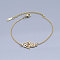 201 Stainless Steel Link Bracelets, with Lobster Claw Clasps, Hamsa Hand, Golden, 6-3/4 inch~6-7/8 inch(17.2~17.3cm)