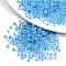 6/0 Glass Seed Beads, Transparent Inside Colours, Round Hole, Round, Deep Sky Blue, 6/0, 4~5x2.5~4.5mm, Hole: 1.2mm, about 4500pcs/bag