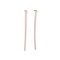 Brass Flat Head Pins, Long-lasting Plated, Cadmium Free & Lead Free, Rose Gold, 20~21mm, Head: 1.8mm, Pin: 0.6mm, 22 Gauge