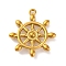 Ocean Theme 304 Stainless Steel Pendants, Real 18K Gold Plated, Anchor & Helm, 24x21x3.5mm, Hole: 1.5mm