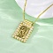 Brass Religion Pendant Necklaces, with Plastic Pearl, Real 18K Gold Plated, Virgin, 17.87 inch(45.4cm)