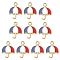 Alloy Enamel Pendants, Cadmium Free & Nickel Free & Lead Free, Umbrella, Light Gold, Colorful, 16x12x2mm, Hole: 1.6mm